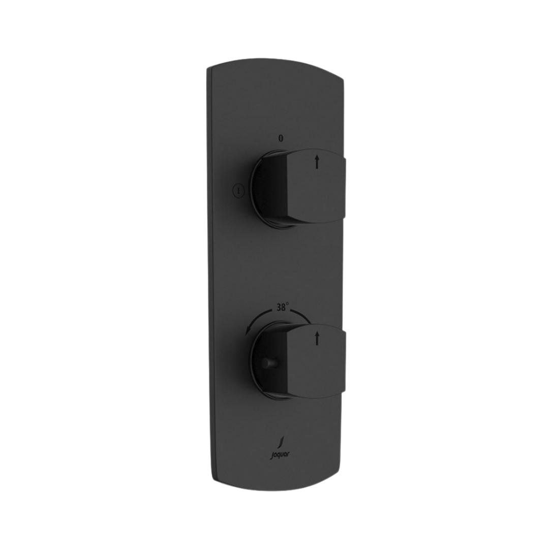 Jaquar 2 Way Thermostatic Diverter Kubix Prime KUP-BLM-35681PM Normal Flow - Black Matt Finish