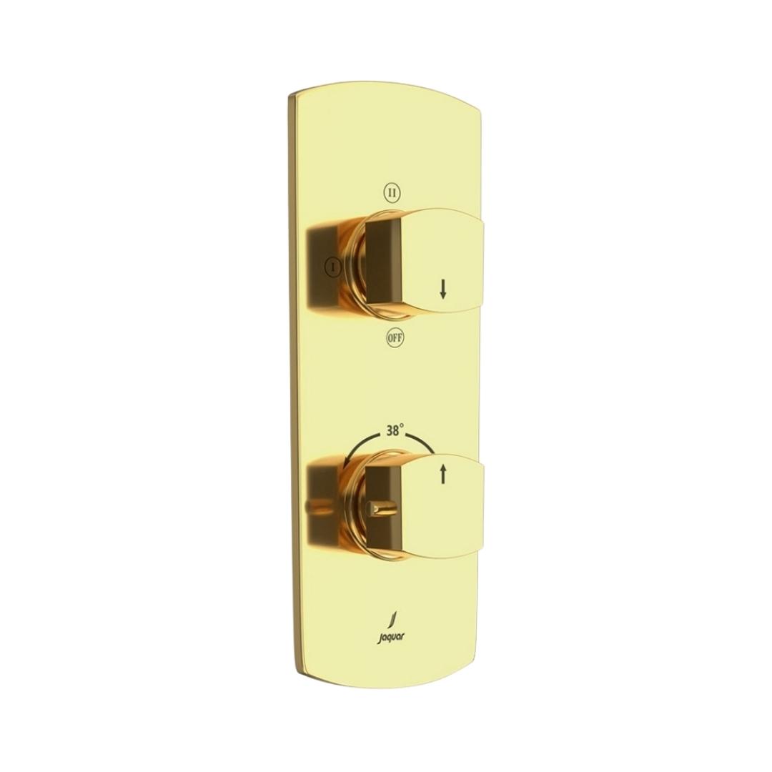 Jaquar 3 Way Thermostatic Diverter Kubix Prime KUP-GLD-35683PM Normal Flow - Full Gold Finish