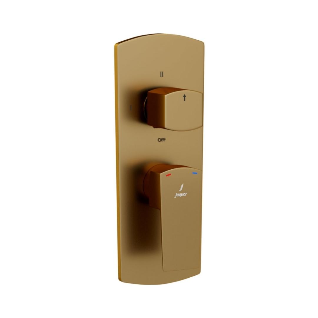 Jaquar 3 Way Diverter Kubix Prime KUP-GMP-35783NKPM Normal Flow - Gold Matt PVD Finish