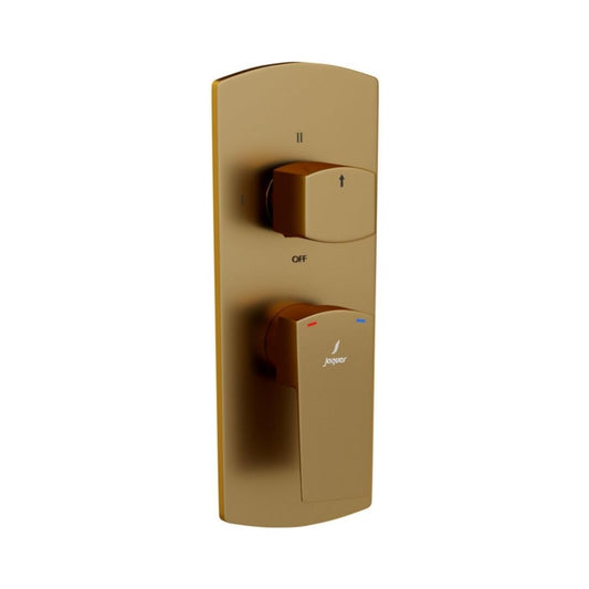 Jaquar 3 Way Diverter Kubix Prime KUP-GMP-35783NKPM Normal Flow - Gold Matt PVD Finish