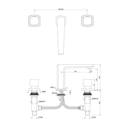 Jaquar Table Mounted Regular Basin Mixer Kubix Prime KUP-GRF-35189PM - Graphite