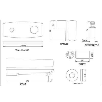 Jaquar Wall Mounted Basin Tap Kubix Prime KUP-SSF-35441KPM - Stainless Steel