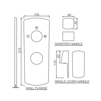 Jaquar 3 Way Diverter Kubix Prime KUP-SSF-35783NKPM Normal Flow - Stainless Steel Finish