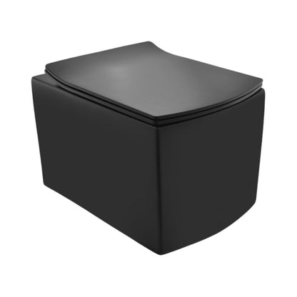 Jaquar Wall Mounted Black Matt Closet WC Kubix KUS-BLM-35953BIUFSM with P-Trap