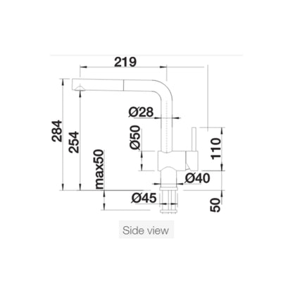 Hafele Table Mounted Pull-Out Kitchen Sink Mixer Blanco LINUS-S with Extractable Hand Shower Spout in Alu Metallic Finish