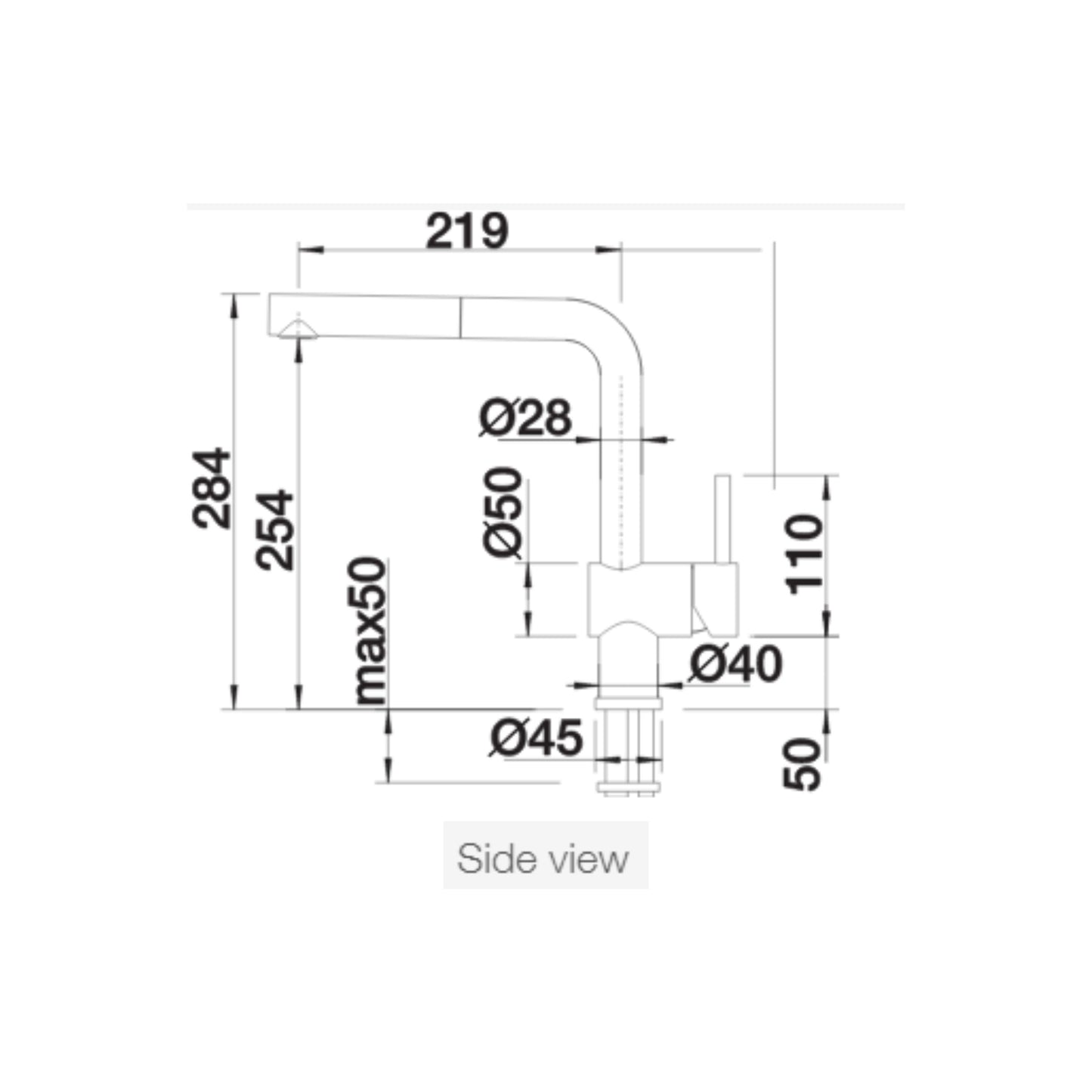 Hafele Table Mounted Pull-Out Kitchen Sink Mixer Blanco LINUS-S with Extractable Hand Shower Spout in Anthracite Finish
