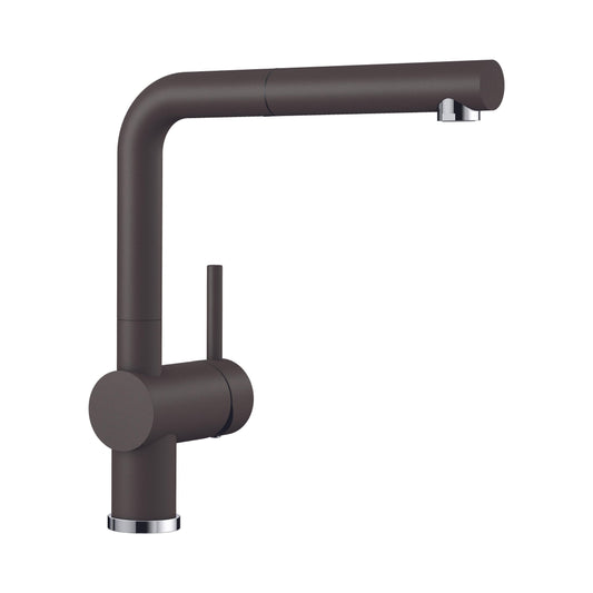 Hafele Table Mounted Pull-Out Kitchen Sink Mixer Blanco LINUS-S with Extractable Hand Shower Spout in Coffee Finish
