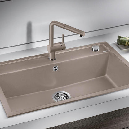 Hafele Table Mounted Pull-Out Kitchen Sink Mixer Blanco LINUS-S with Extractable Hand Shower Spout in Tartufo Finish