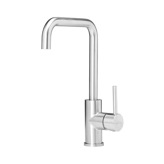 Reginox Table Mounted Regular Kitchen Sink Mixer LOGAN with Extractable Hand Shower Spout in Stainless Steel Finish