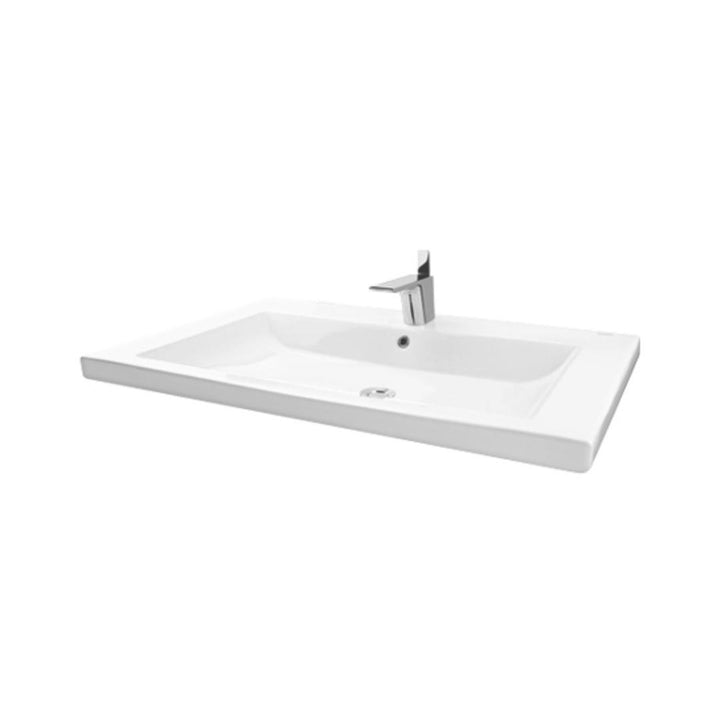White Rectangle Semi Recessed Large Basin – Decure.in