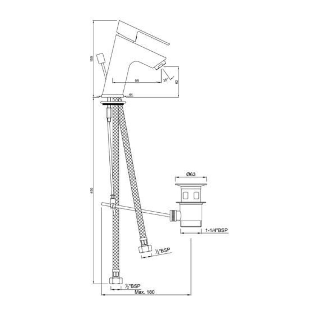 Jaquar Table Mounted Regular Basin Mixer Lyric LYR-CHR-38051B - Chrome