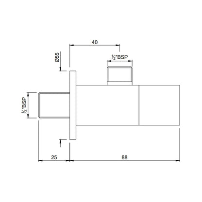 Jaquar Basin Area Angle Valve Lyric LYR-CHR-38053 - Chrome