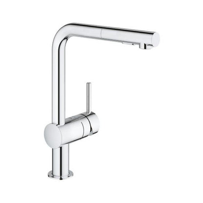Grohe Table Mounted Pull-Out Kitchen Sink Mixer Minta M30274000 with Extractable Hand Shower Spout in Chrome Finish