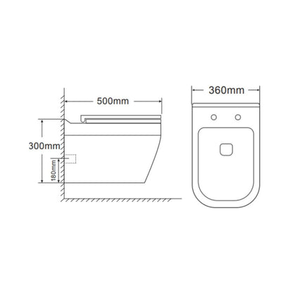 Hindware Wall Mounted White Closet WC Margor 92599 WHITE with P-Trap