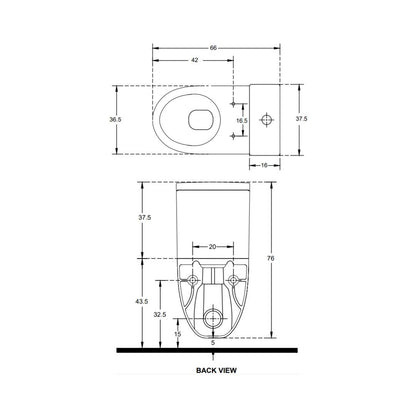 Hindware Extended Wall Mounted White 2 Piece WC Mario 20084 WHITE with P-Trap