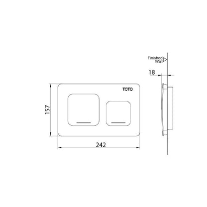 Toto Flush Plate Flush Panel MB003CPR-2 - Chrome
