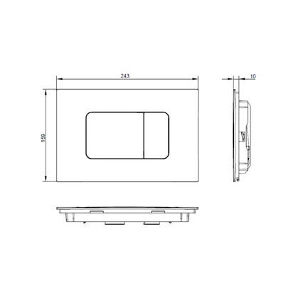 Toto Flush Plate Flush Panel MB170P#SS - Silver Matt