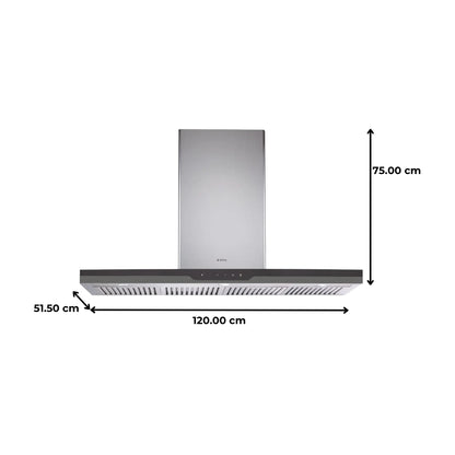 Elica 120 cm Wall Mounted Chimney METEORITE ETB PLUS LTW 120 TOUCH LED
