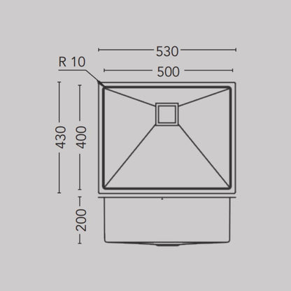 Carysil Stainless Steel Sink Micro Radius R 10 MICRO RADIUS R 10 SINGLE BOWL 21 X 17 X 8 ( 21 x 17 inches ) - Matt