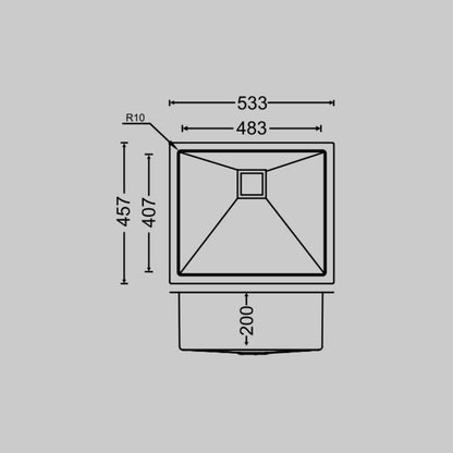 Carysil Stainless Steel Sink Micro Radius R 10 MICRO RADIUS R 10 PVD FINISH SINGLE BOWL 21 X 18 X 8 ( 21 x 18 inches ) - Gold