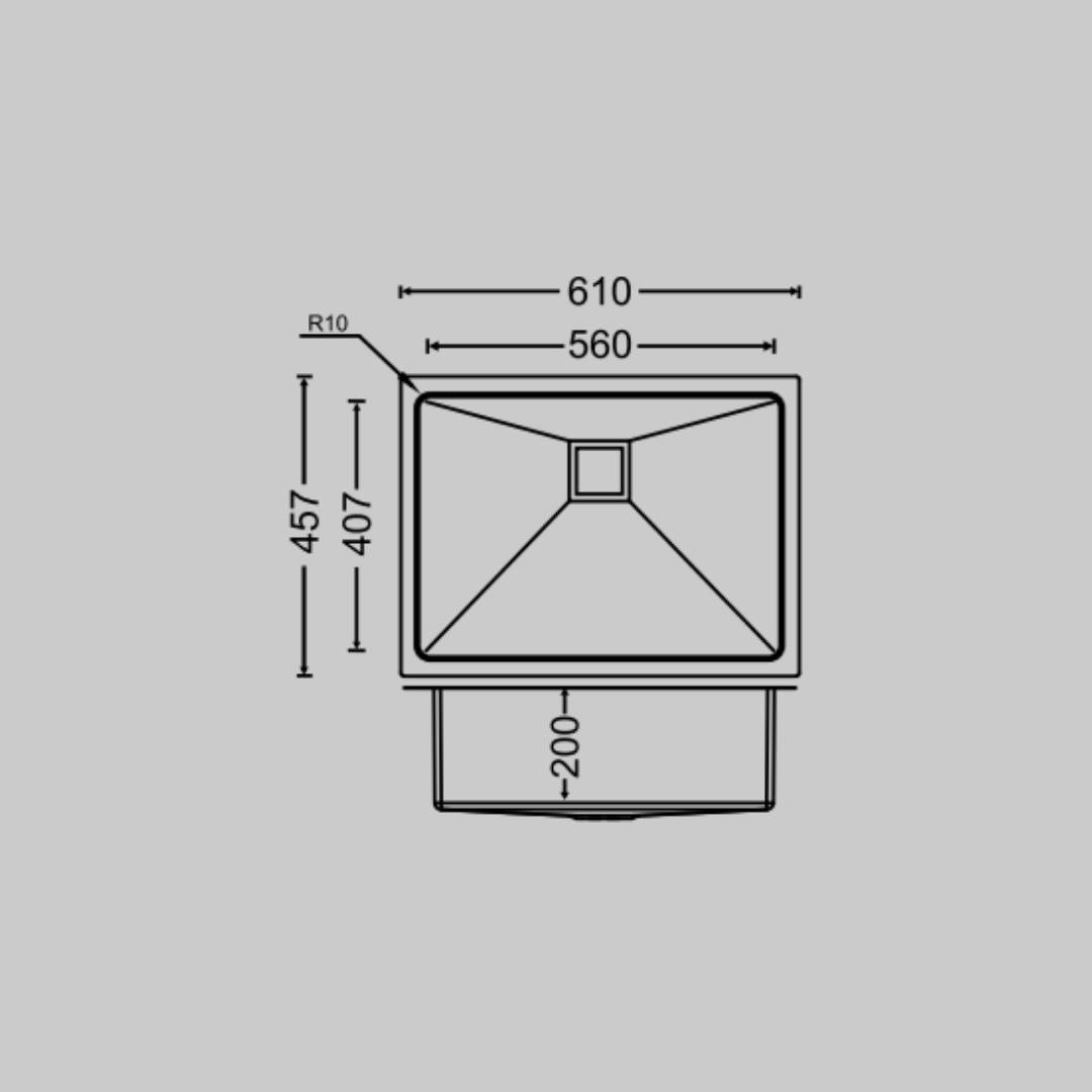 Carysil Stainless Steel Sink Micro Radius R 10 MICRO RADIUS R 10 PVD FINISH SINGLE BOWL 24 X 18 X 8 ( 24 x 18 inches ) - Rose Gold
