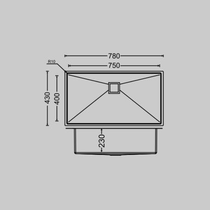 Carysil Stainless Steel Sink Micro Radius R 10 MICRO RADIUS R 10 PVD FINISH SINGLE BOWL 31 X 17 X 9 ( 31 x 17 inches ) - Gold