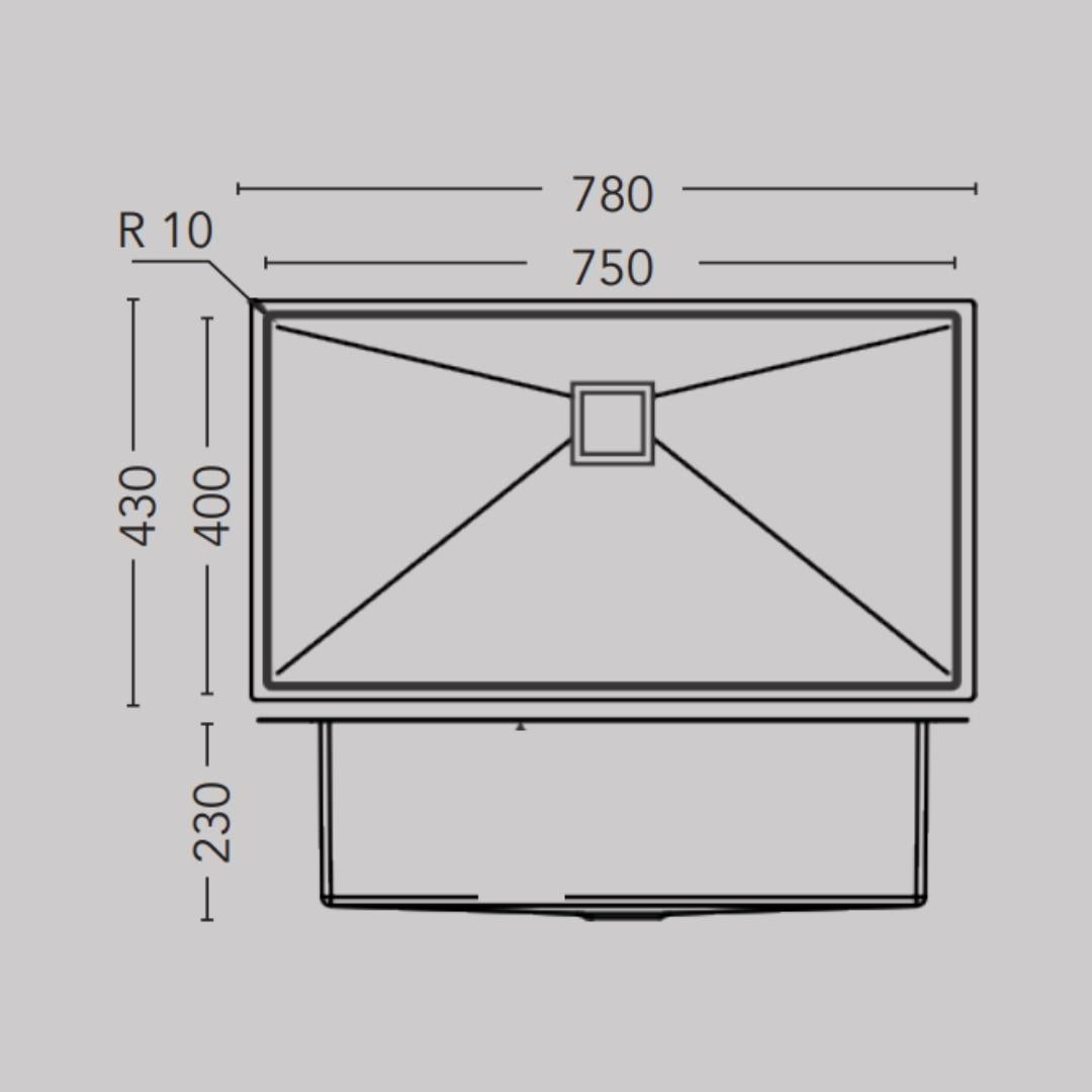 Carysil Stainless Steel Sink Micro Radius R 10 MICRO RADIUS R 10 SINGLE BOWL 31 X 17 X 9 ( 31 x 17 inches ) - Matt