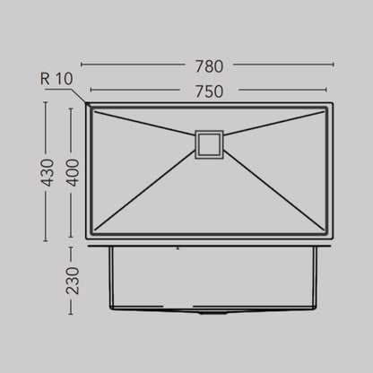 Carysil Stainless Steel Sink Micro Radius R 10 MICRO RADIUS R 10 SINGLE BOWL 31 X 17 X 9 ( 31 x 17 inches ) - Matt