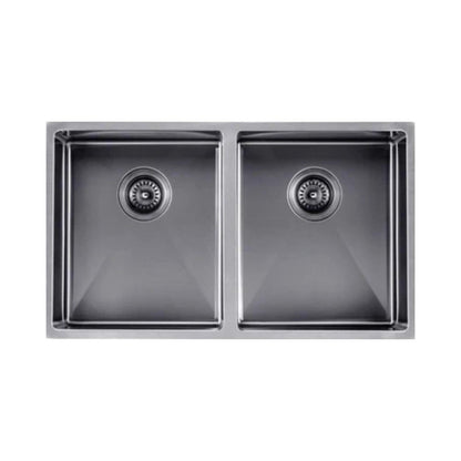 Carysil Stainless Steel Sink Micro Radius R 10 MICRO RADIUS R 10 PVD FINISH DOUBLE BOWL 34 X 17 X 8 ( 34 x 17 inches ) - Gun Metal