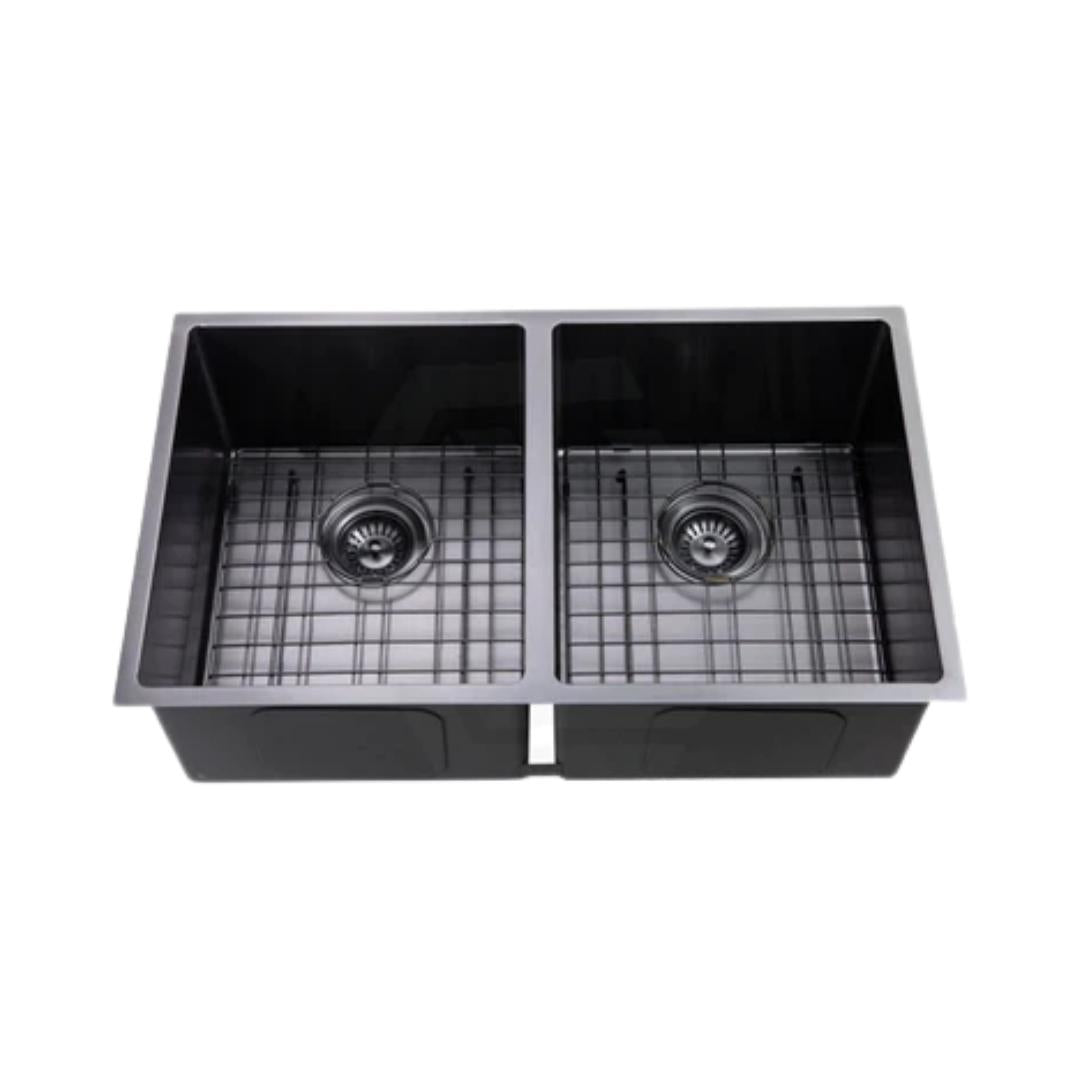 Carysil Stainless Steel Sink Micro Radius R 10 MICRO RADIUS R 10 PVD FINISH DOUBLE BOWL 34 X 17 X 8 ( 34 x 17 inches ) - Gun Metal
