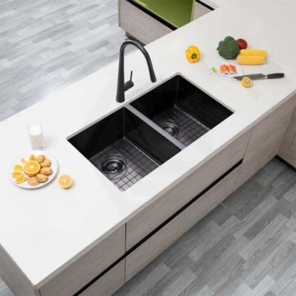 Carysil Stainless Steel Sink Micro Radius R 10 MICRO RADIUS R 10 PVD FINISH DOUBLE BOWL 34 X 17 X 8 ( 34 x 17 inches ) - Gun Metal