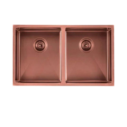 Carysil Stainless Steel Sink Micro Radius R 10 MICRO RADIUS R 10 PVD FINISH DOUBLE BOWL 34 X 17 X 8 ( 34 x 17 inches ) - Rose Gold