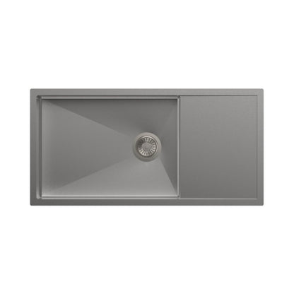 Carysil Stainless Steel Sink Micro Radius R 10 MICRO RADIUS R 10 SINGLE BOWL WITH DRAINER WITH FAUCET DECK 36 X 20 X 8 ( 36 x 20 inches ) - Matt