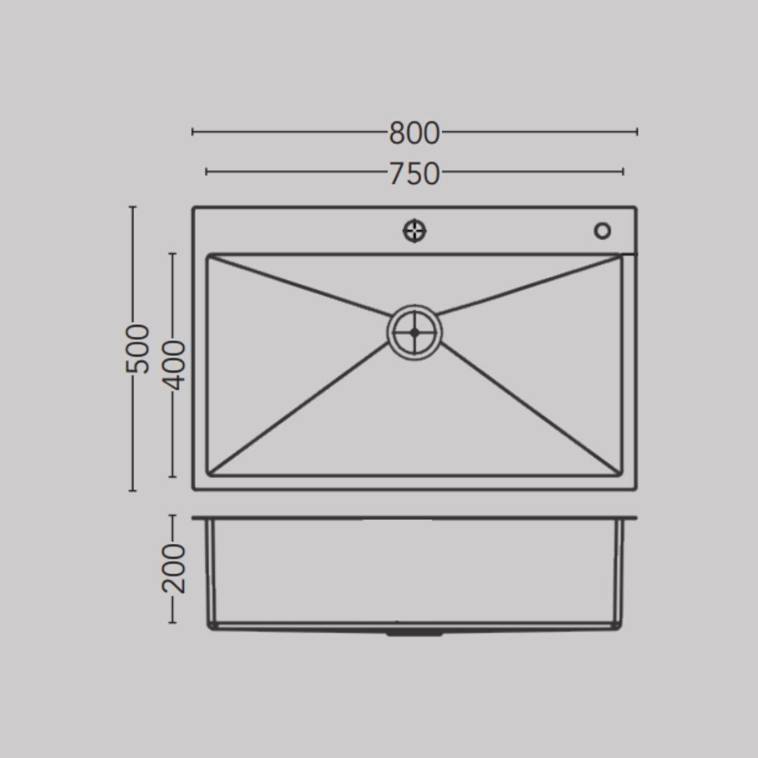 Carysil Stainless Steel Sink Micro Radius Waltz MICRO RADIUS WALTZ 31 X 20 X 8 ( 31 x 20 inches ) - Matt
