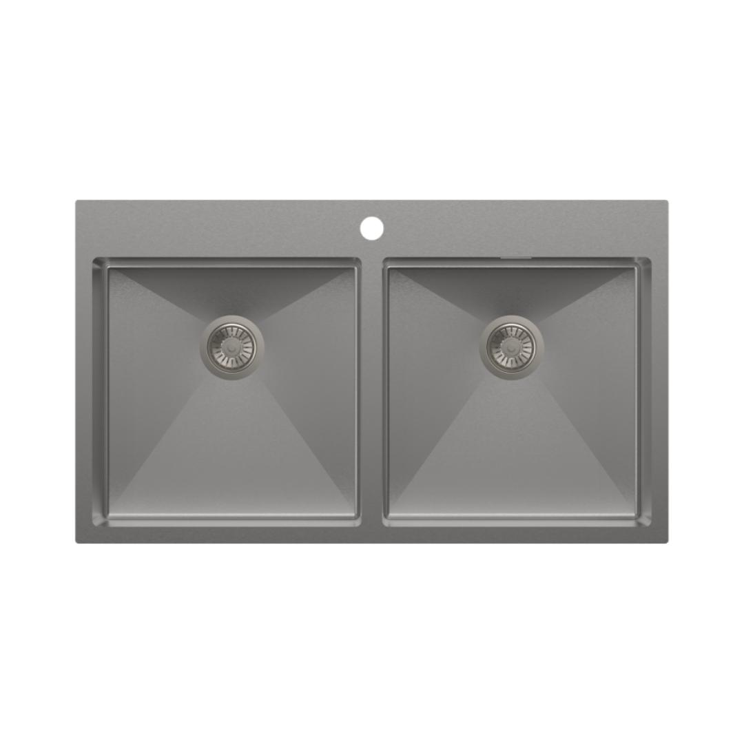 Carysil Stainless Steel Sink Micro Radius Waltz MICRO RADIUS WALTZ DOUBLE BOWL 35 X 20 X 8 ( 35 x 20 inches ) - Matt