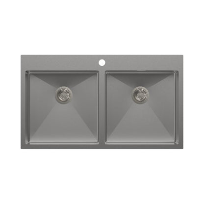 Carysil Stainless Steel Sink Micro Radius Waltz MICRO RADIUS WALTZ DOUBLE BOWL 35 X 20 X 8 ( 35 x 20 inches ) - Matt
