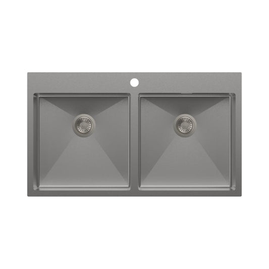 Carysil Stainless Steel Sink Micro Radius Waltz MICRO RADIUS WALTZ DOUBLE BOWL 35 X 20 X 8 ( 35 x 20 inches ) - Matt