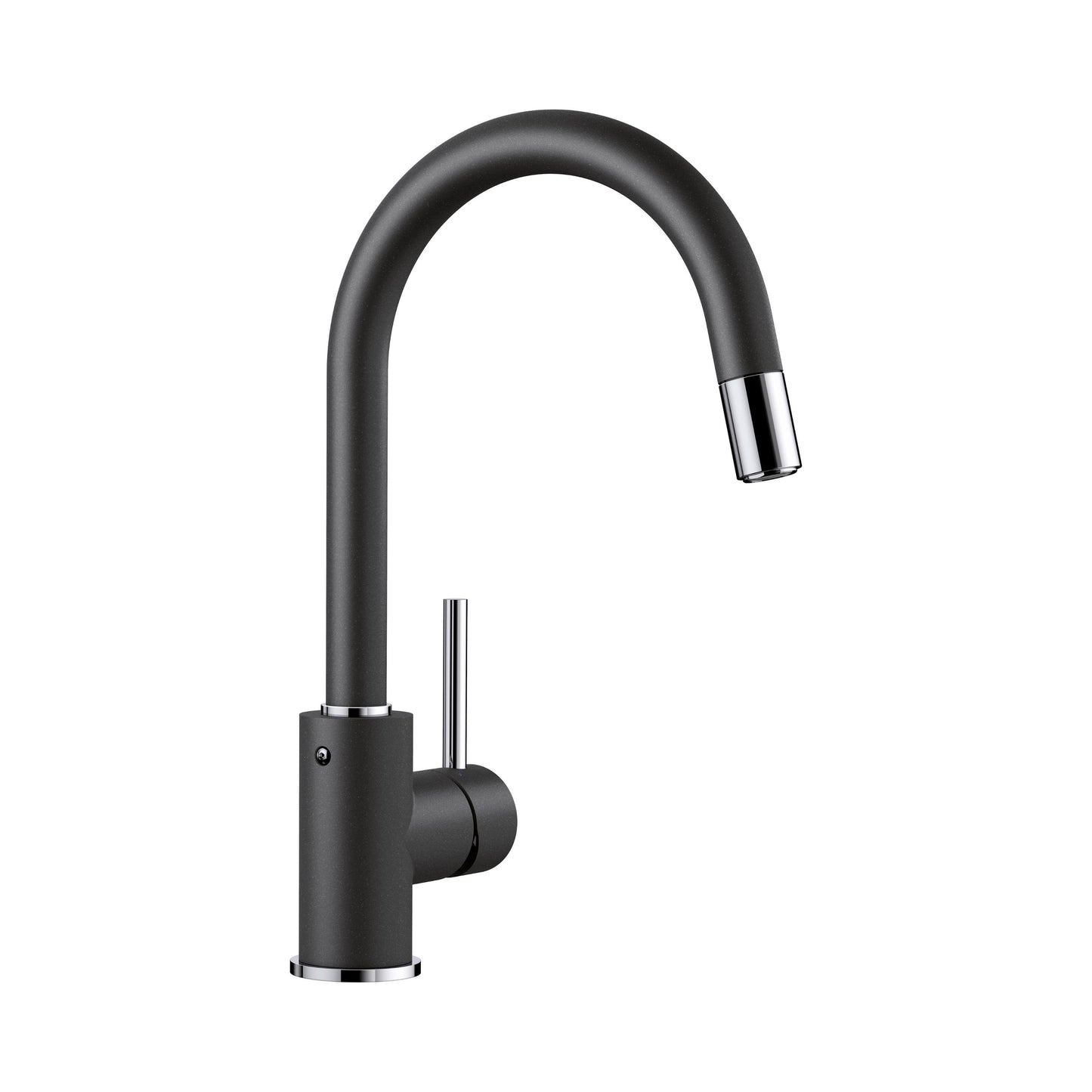 Hafele Table Mounted Pull-Down Kitchen Sink Mixer Blanco MIDA-S with Extractable Hand Shower Spout in Anthracite Finish