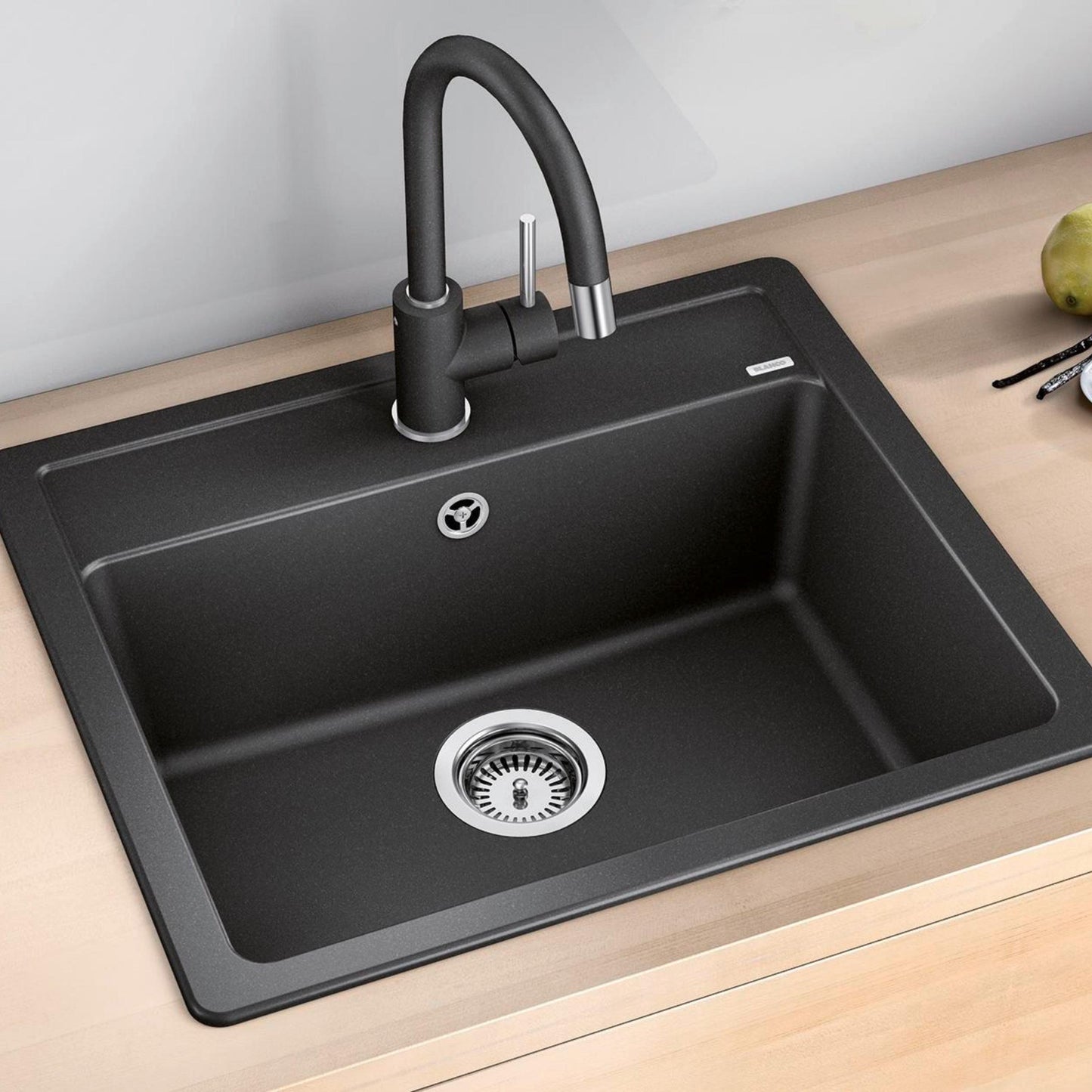 Hafele Table Mounted Pull-Down Kitchen Sink Mixer Blanco MIDA-S with Extractable Hand Shower Spout in Anthracite Finish