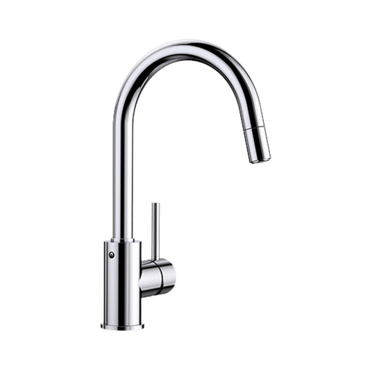 Hafele Table Mounted Pull-Down Kitchen Sink Mixer Blanco MIDA-S with Extractable Hand Shower Spout in Chrome Finish