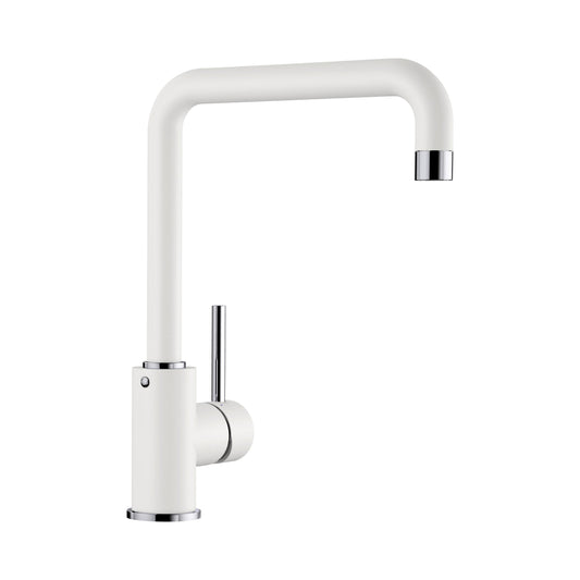Hafele Table Mounted Regular Kitchen Sink Mixer Blanco MILI with Swinging Spout in White Finish