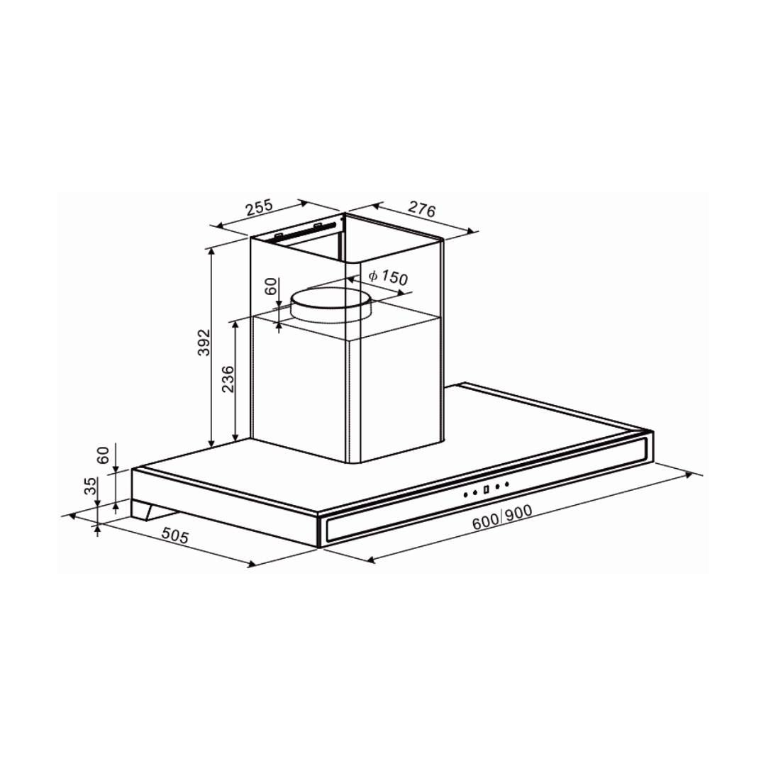 Carysil 90 cm Wall Mounted Chimney Wall Mounted Series MINT 90