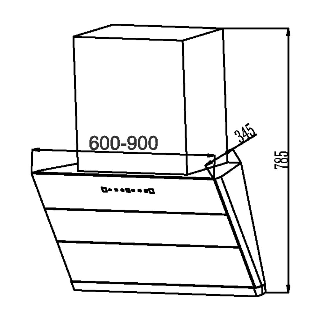 Carysil 90 cm Wall Mounted Chimney Wall Mounted Series MIRACLE 90