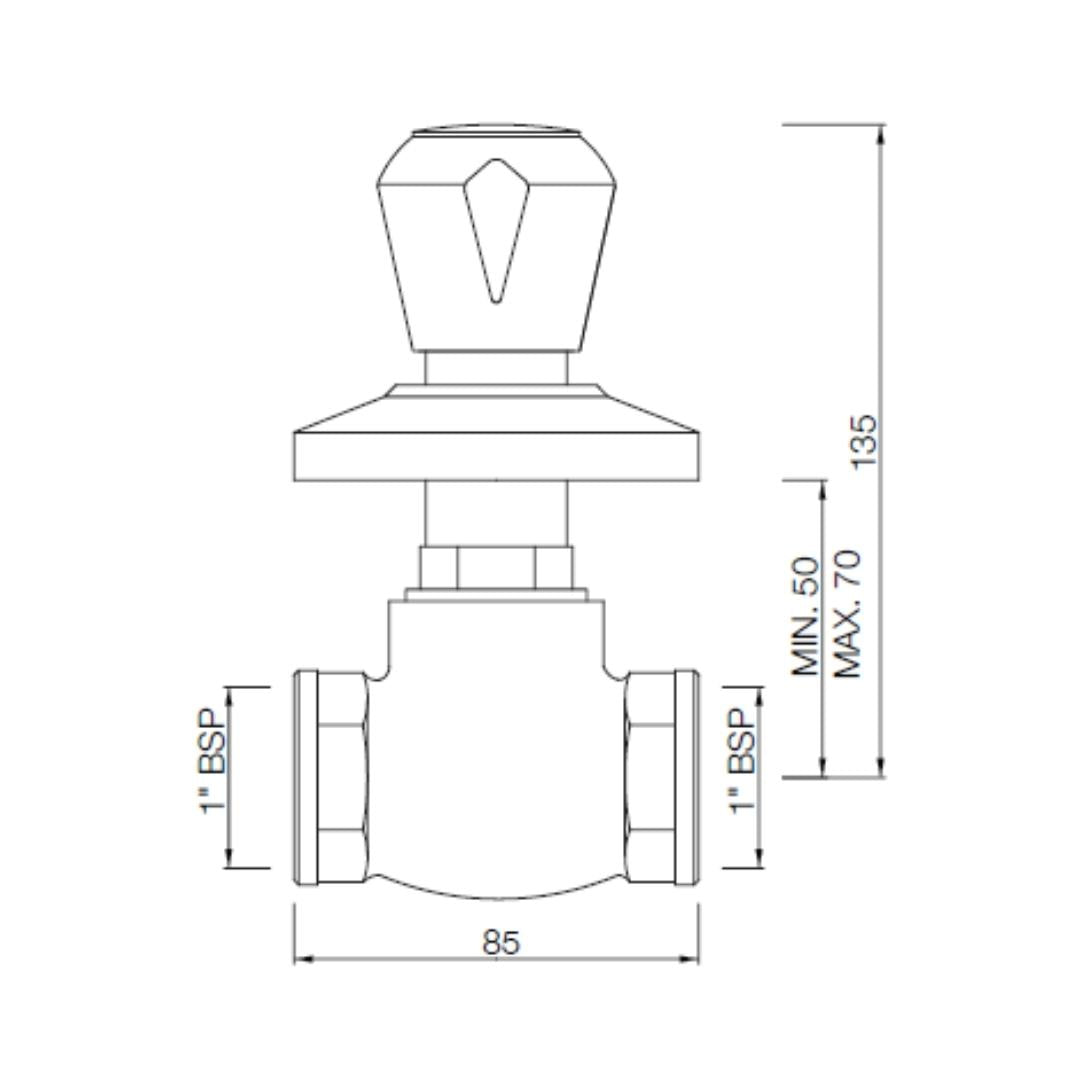 Essco WC Area Flush Tap Marvel MVF-CHR-553 - Chrome