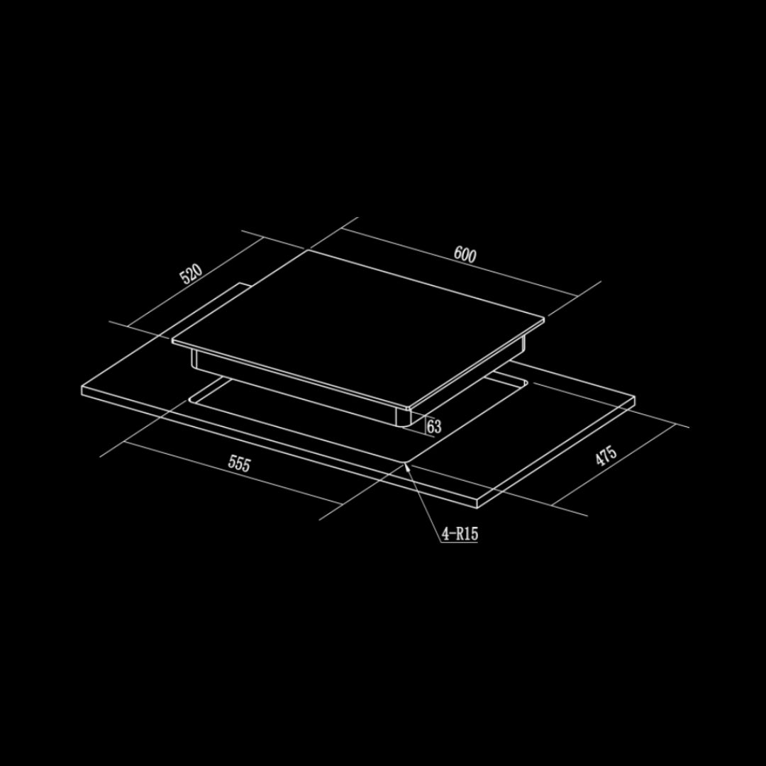 Hafele 60 cm 4 Burner Hob Altius Series ALTIUS FS 460