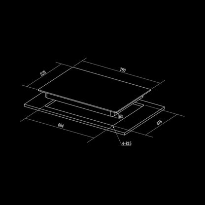 Hafele 78 cm 4 Burner Hob Altius Series ALTIUS FS 480