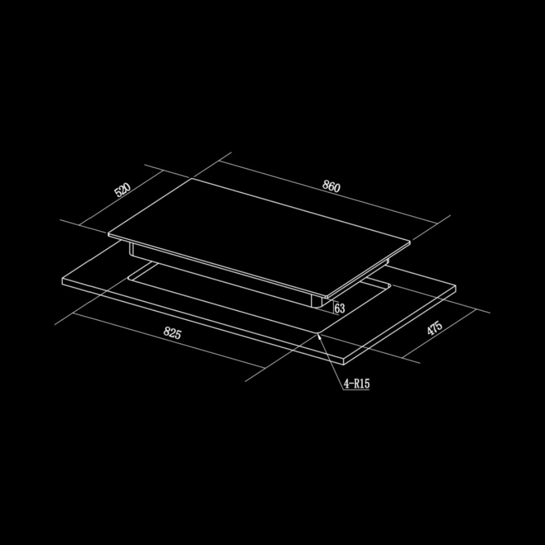 Hafele 86 cm 4 Burner Hob Altius Series ALTIUS FS 490