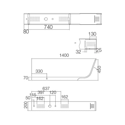 Parryware Manual 4 Way Shower Panel C883999 - Stainless Steel