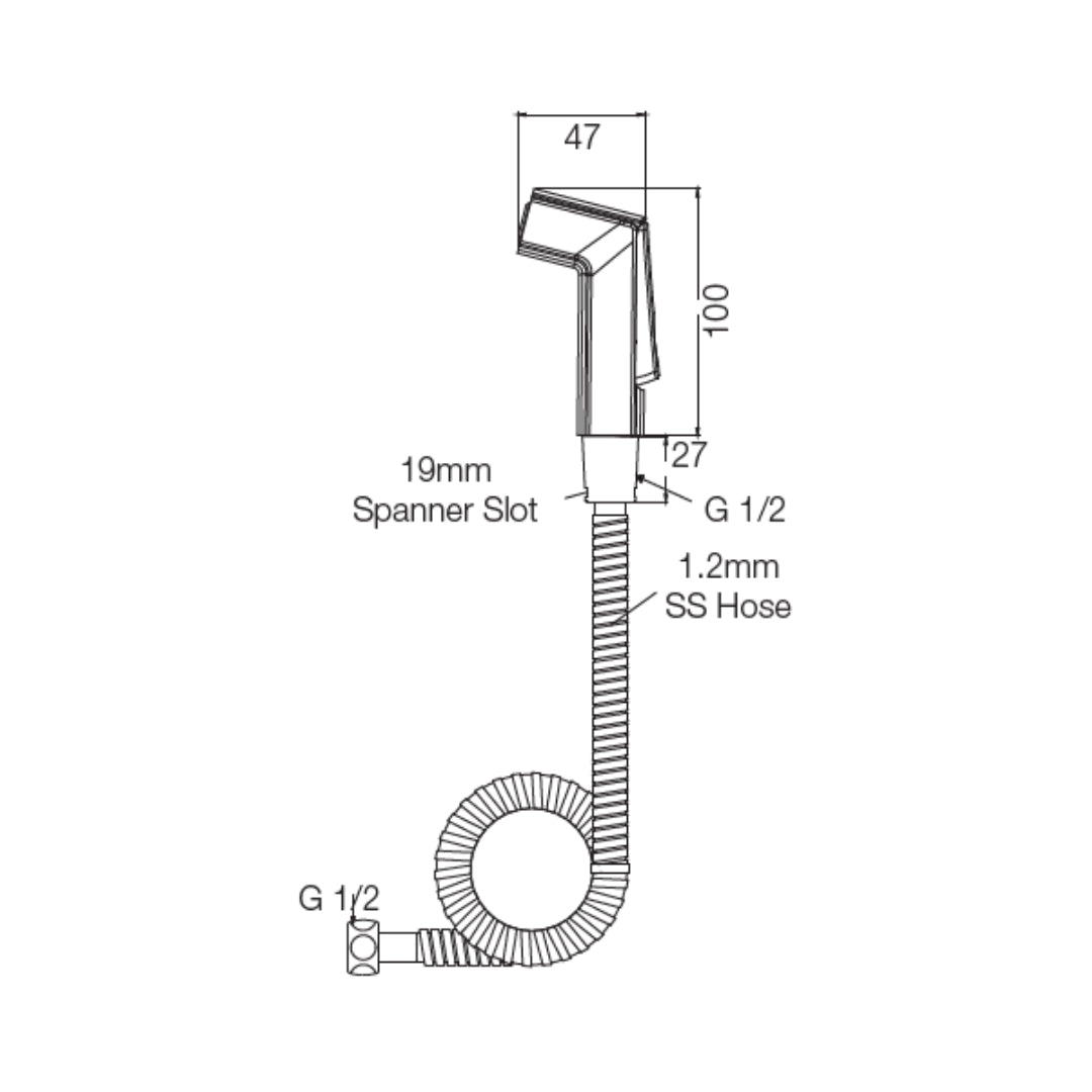 Parryware Health Faucet Crust E8342A1 - Chrome