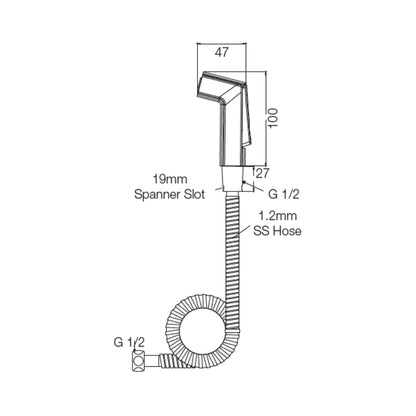 Parryware Health Faucet Crust E8342A1 - Chrome
